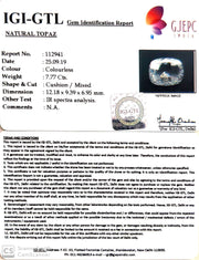 8.63 Ratti Natural White Topaz with Govt Lab Certificate - (1665)